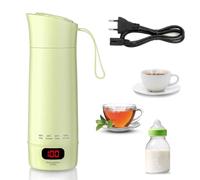 JYQOQH Hervidor Agua Electrico, 400ML Pequeño Hervidor de Agua Portátil | Hervidor de Viaje, con con 4 Niveles de Temperatura, Taza de Calefacción Portátil para Viajar, para Hacer Leche, Café y Té