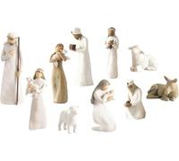 JyqPcm Set de belén Born Scene Willow-Tree Figura，Juego Figuras Belén Resina，Figuras Belén de Resina Santa Familia，Belén navideño，Juego de 10 para días Festivos, Fiestas y Otras Celebraciones