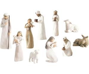 JyqPcm Set de belén Born Scene Willow-Tree Figura，Juego Figuras Belén Resina，Figuras Belén de Resina Santa Familia，Belén navideño，Juego de 10 para días Festivos, Fiestas y Otras Celebraciones