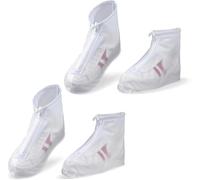 JYSNOW 2 Pares Cubre Zapatos Impermeable Lluvia, Protector Calzado Lluvia con Cremallera, Cubrezapatos Impermeable, Reutilizable y Antideslizante, para Nieve y Caminos Embarrados (L)