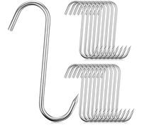 JYSNOW 20 Piezas Ganchos de Carnicería, 18 cm Ganchos Forma de S, Gancho de Carne de Acero Inoxidable, Gancho de Carnicero, para Colgar Anguilas, Truchas, Ternera, Cerdo, Pollo (Estilo 2)
