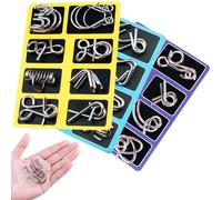 JYSNOW 24 Piezas Rompecabezas Metal, Juegos de Ingenio para Adultos, IQ Inteligencia Juguete Educativo, Juguetes Mágicos de Alambre de Metal Set, para Adultos y Niños Juguetes