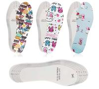 JYSNOW 3 Pares de Plantillas Niños Recortables, Plantillas Transpirables con Látex Natural, Colores Alegres para Zapatos, con Diseño Divertido y Chulo, para Cortar Suave Reemplazo B