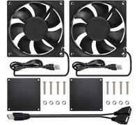 JYUDAUFU 2 piezas 9225 92 × 25mm DC 5V USB Ventilador de refrigeración sin escobillas con red de filtro de polvo/concentrador divisor USB de 4 puertos, para bricolaje/impresora 3D/carcasa de PC/CPU