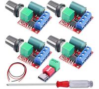 JYUDAUFU 4 piezas Controlador de velocidad de motor PWM DC 5V 6V 12V 24V 35V 5A Regulador de voltaje variable reversible ajustable con accesorios, para motor de CC/bomba de agua/ventilador/bricolaje
