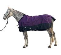 Jyuiipcz Manta de participación de caballos 1200D, impermeable, cálida para invierno, alfombra esencial para el cuidado del caballo (azul cielo 74) (Dk.Purple 68)
