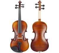 Jyuiipcz Violín acústico hecho a mano con patrón de tigre nocturno, férula para estudiantes, práctica de violín de tilo con caja de piano de cola, colofonia para principiantes 4/4 3/4 1/2 1/4 1/8