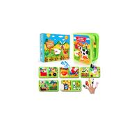 Jyunsing Libro Interactivo Montessori para Niños de 1 2 3 Años, Granja de Fieltro Libros de Actividades Sensoriales, Juguete para niños Libro silencioso a Partir de 1 2 años,Regalo para Chicas Chico