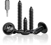 Jyvex 100 tornillos negros de cabeza plana, M3 x 12 mm, tornillos de cabeza alomada para madera, acero inoxidable A2 V2A, tornillos negros para paneles acústicos, tornillos de cabeza de plato Torx