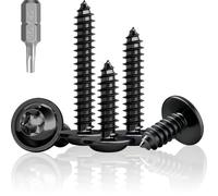 Jyvex 100 tornillos negros de cabeza plana, M4 x 16 mm, tornillos de cabeza alomada para madera, acero inoxidable A2 V2A, tornillos negros para paneles acústicos, tornillos de cabeza de plato Torx