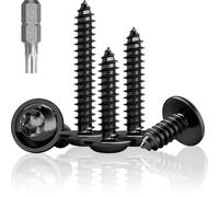 Jyvex 100 tornillos negros de cabeza plana, M5 x 16 mm, tornillos de cabeza alomada para madera, acero inoxidable A2 V2A, tornillos negros para paneles acústicos, tornillos de cabeza de plato Torx