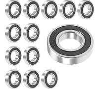 Jyvex 12 rodamientos de bolas 6001-2RS de 12 mm x 28 mm x 8 mm, de goma, sellados para bricolaje, impresoras 3D, motores, tornos, fresadoras, varios dispositivos mecánicos, etc