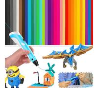 Jyvex 220 Recambios de filamento de lápiz de impresora 3D para 3Doodler Start, 22 colores de filamento PCL (15 cm), baja temperatura de impresión y brillo en la oscuridad, compatible con lápiz 3D para