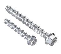 Jyvex Tornillos de hormigón M8 x 60 mm, 10 pernos de mampostería, pernos de anclaje de hormigón de cabeza hexagonal de brida, pernos de hormigón adecuados para mampostería, mármol, ladrillo