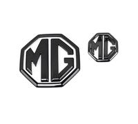 JYWLKQ Coche Emblema para MG HS 2022 2023, Insignia Logotipo para Capó Delantero O Puerta del Maletero Logo Adhesivo Externa Modificación Accesorios,Front+Back-Black
