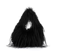 Jywmsc Bolso Peludo para Mujer Y2K Bolso Tote de Piel Sintética Bolso Bandolera Pequeño y Bonito de Felpa con Cadena