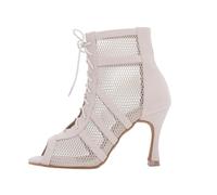 Jywmsc Zapatos de Baile de Salón para Mujeres Tacones de Baile Negro Señoras Suela de Gamuza Salsa Bomba Latina Tacón de 9 cm