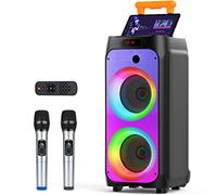 JYX Karaoke Profesional Completo con 2 Micrófonos Inalámbrico, Altavoz Bluetooth Karaoke Sistema de PA Portátil Recargable,TWS, Radio MP3 USB/TF/FM/Rec para la Fiesta