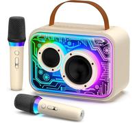 JYX máquina de Karaoke 2 micrófonos: Sistema de Karaoke con 2 micrófonos de Karaoke - Caja de Karaoke de Fiestas Bluetooth portátil - micrófono con PA - Regalo