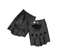 JYXinglong Men's Unlined Goat Leather Gloves for Motorcycle Driving and Racing, Half Finger Gloves with Exposed Fingers BAN19 (Brown, L)(Black,L)