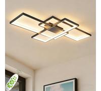JYYQ Plafón LED 72W, regulable con mando para salón y dormitorio | 7200 lm, 3000-6500K, brillo regulable 10-100%, aluminio con difusor de silicona, tira LED reemplazable, 110 × 60 × 6,5 cm