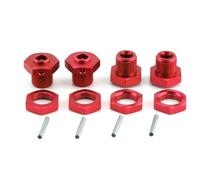 JYYTERD Accesorios Coches RC para Arrma 3S 1/8 para Typhon 4x4 para Blx para 550 Mega RC Piezas De Coche Adaptador para Cubo Hexagonal Rueda Metal 17mm con Tuerca(Red)