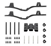 JYYTERD Accesorios Coches RC para Axial para SCX10 1/10 RC Crawler Car Piezas De Coche Patrón Fibra Carbono para Kit Chasis Marco Riel Placa Protectora Poste Carrocería(Black)