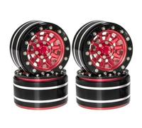 JYYTERD Accesorios Coches RC para Axial para Scx10 Pro para Traxxas para Trx4 D90 para Redcat para Gen8 1/10 4 Uds Metal 1.9 "Beadlock Rueda Llanta para Cubo De(Red)