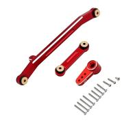 JYYTERD Accesorios Coches RC para Axial para SCX24 RC Track Piezas De Mejora Coche Enlace Dirección Metal Y Soporte Servo Emax ES08MA II(Red,Steering Set)
