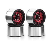 JYYTERD Accesorios Coches RC para TRX4M para Axial para SCX24 AX24 1/18 1/24 Piezas De Coche Trepador Control Remoto 4 Uds 1,0 "llanta para Cubo Rueda con Cuentas Metal(Red)