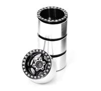 JYYTERD Accesorios Coches RC para Trx4m para Scx24 para Ax24 1/18 1/24 4 Uds 1,0 "Metal Beadlock Rueda para Cubo Llanta Mejora Accesorios Piezas(Black)