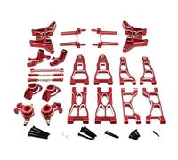 JYYTERD Accesorios Coches RC para UD1201 UD1202 para Pro 1/12 RC Piezas De Mejora Coche Accesorios Taza Dirección Metal Brazo Suspensión Delantera Y Trasera Kit Enlace Torre Choque(Red)
