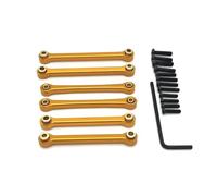 JYYTERD Accesorios Coches RC para Wltoys 144016 144018 RC Piezas De Modificación Actualización del Automóvil Juego Varillaje Barra Enlace Dirección Metal(Yellow)