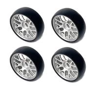 JYYTERD Accesorios Coches RC para Wltoys 284131 K969 K979 K989 para Kyosho 1/28 RC Car Parts 26,5 Mm Hard Drift Metal Wheel Rim Tires(White)