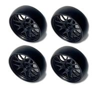 JYYTERD Accesorios Coches RC para Wltoys 284131 K969 K979 K989 para Kyosho 1/28 RC Car Parts 26,5 Mm Hard Drift Metal Wheel Rim Tires(Black)