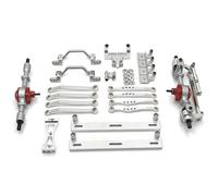 JYYTERD Accesorios Coches RC para WPL C64 1/16 RC Piezas Automóvil Eje Delantero Y Trasero Metal para Varilla Enlace del Chasis Montaje Tracción Juego Choque Pedal Lateral(White)