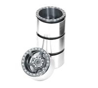 JYYTERD Accesorios Coches RC Pour Axial Pour SCX24 AX24 Pour FCX24 Pour TRX4M 1/18 RC Pièces De Voiture Sur Chenilles Jantes Moyeu Roue Beadlock En Alliage D’Aluminium 1,0 Pouce(Silver)
