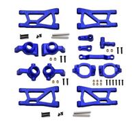 JYYTERD Accesorios Radiocontrol para Remo para Hobby para Smax 1631 1635 1651 1655 RC Kit De Piezas Mejora Coche Bloque Dirección Metal Portador Eje C Conjunto Brazo Suspensión(Blue)