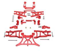 JYYTERD Accesorios Radiocontrol para Traxxas para Slash 2WD para VXL 1/10 RC Car Kit De Piezas Actualización Metal Brazo Suspensión Torre Amortiguación Bloque Dirección Modificadas(Red)