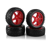 JYYTERD Accesorios Radiocontrol para Wltoys 144001 144010 124007 124017 124019 para HSP 1/10 1/12 1/14 RC Coche Todoterreno para Buggy 4 Piezas Neumático De Rueda 87 Mm(Red)