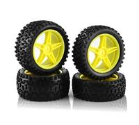 JYYTERD Accesorios Radiocontrol para Wltoys 144001 144010 124007 124017 124019 para HSP 1/10 1/12 1/14 RC Coche Todoterreno para Buggy 4 Piezas Neumático De Rueda 87 Mm(Yellow)