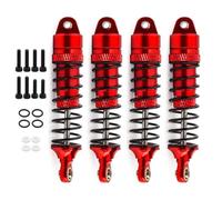 JYYTERD Amortiguador de Coche RC Compatible with Traxxas For LaTrax For Teton For Desert 1/18 RC Car Upgrade Parts 4Pcs Metal Front and Rear Shock Absorber Damper(Red)
