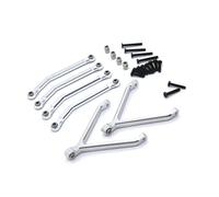 JYYTERD Biela RC para FMS para Xiaoqi para FCX24 1/24 RC Piezas De Coche Actualización Y Reacondicionamiento Metal Proceso CNC para Enlace Fijo Eje Chasis(Silver)