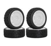 JYYTERD Compatible con Tamiya XV01 XV02 para TT01 para TT02 PTG-2 1/10 Piezas De Mejora para Coches De para Rally RC 4 Neumáticos De Goma De 68 Mm Neumático de Coche RC(White)