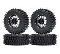 JYYTERD Compatible con TRX4 para TRX6 para SCX10 para Yeti RB10 1/10 Piezas para Coche RC Crawler 4 Llantas De 2,6" Y 12 Radios con Neumáticos De Goma Neumático de Coche RC(Gray)