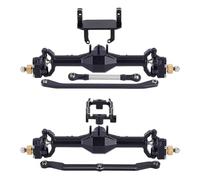 JYYTERD Eje Completo RC para TRX4M 1/18 RC Crawler Eje Actualización Accesorios Piezas Ejes Portal CNC con Montaje Servo Abatible(Black)