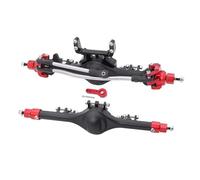 JYYTERD Eje Delantero Trasero RC para Axial para SCX10 II 90046 90047 1/10 RC Crawler Car Piezas De Actualización Accesorios Ejes Completos Delanteros Y Traseros Rectos(Black Red)