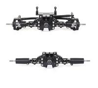 JYYTERD Eje Delantero Trasero RC para Axial para SCX10 II 90046 90047 RC Crawler Truck, Eje Delantero Y Trasero De Aleación Aluminio, Puente, Piezas Repuesto(Black)