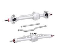 JYYTERD Eje Delantero Trasero RC para Axial SCX10 Ejes Delanteros Y Traseros Rectos De Aluminio CNC Juego Piezas Actualización para Vehículos RC 1/10 Accesorios(Silver,Rear and Front)