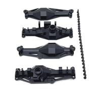 JYYTERD Eje Delantero Trasero RC para MJX para Hyper para Go H12Y + 1/12 RC Crawler Car, Piezas De Actualización, Carcasa Eje Delantero Y Trasero Aleación Aluminio, Accesorios(Black,Front and Rear)